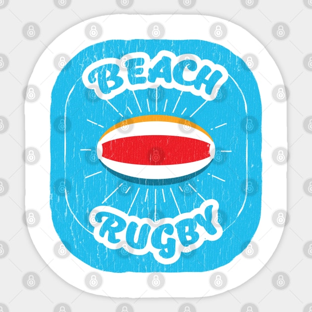 Summer Beach Rugby T-shirt Sticker by atomguy